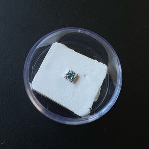 BVLA Harlequin White Gold with Paraiba Blue Topaz Stone Piercing Topper